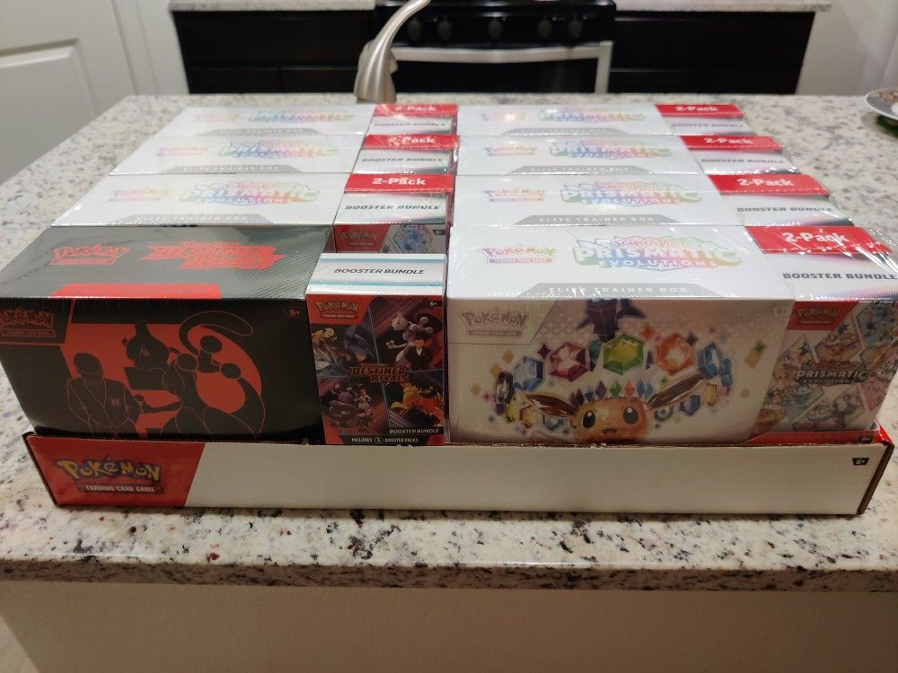 Pokemon Scarlet & Violet Prismatic Evolutions Costco Mega Bundle W/ Destined Rivals ETB and Destined Rivals Booster Pack