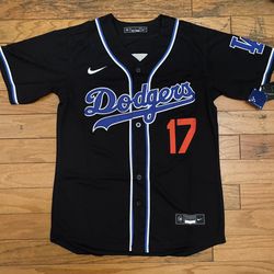 $45 L black and royal blue Los Angeles chargers Shohei Ohtani lights out classic Jersey 