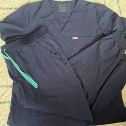 Figs Women’s Cool Blue FREEx Set Sz XXL Zamora Joggers And Catarina Top PO2474