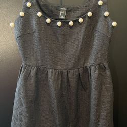 NEW! Forever 21 Black Tweed Pearl Dress Size Small