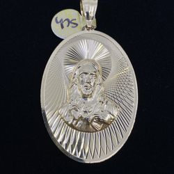 $950 Three Tone Gold Double Sided Religious Charm