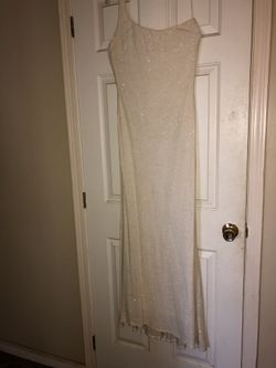 Off-White & Gold Prom or Event Dress