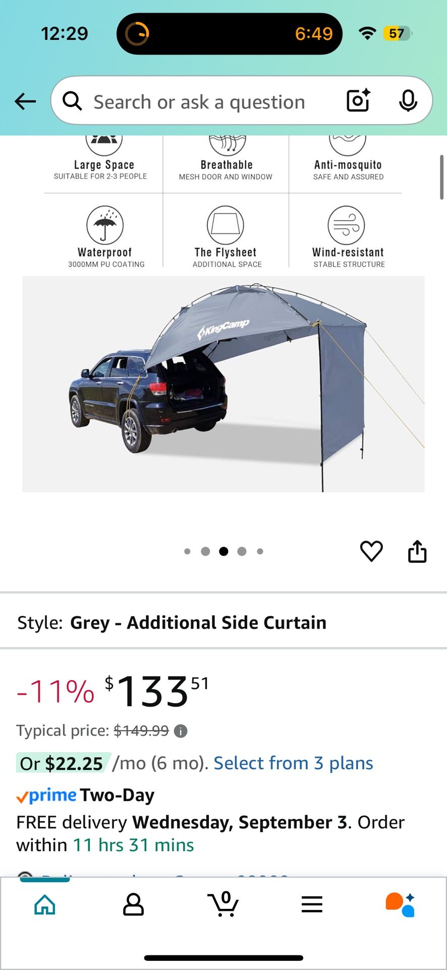 KingCamp Compass SUV Shelter – Brand New