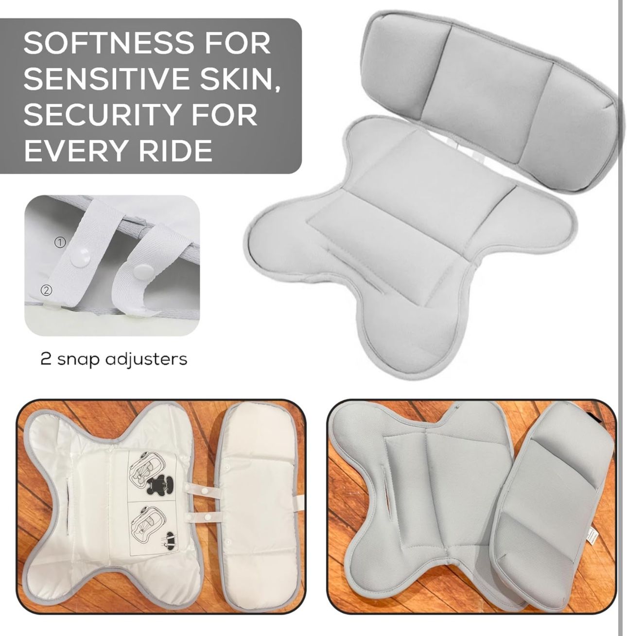 Baby Car Seat Insert - Newborn Infant Head & Neck Support Pillow for Comfort & Safety - Convertible Travel Padding Compatible with Doona Car Seat Stro