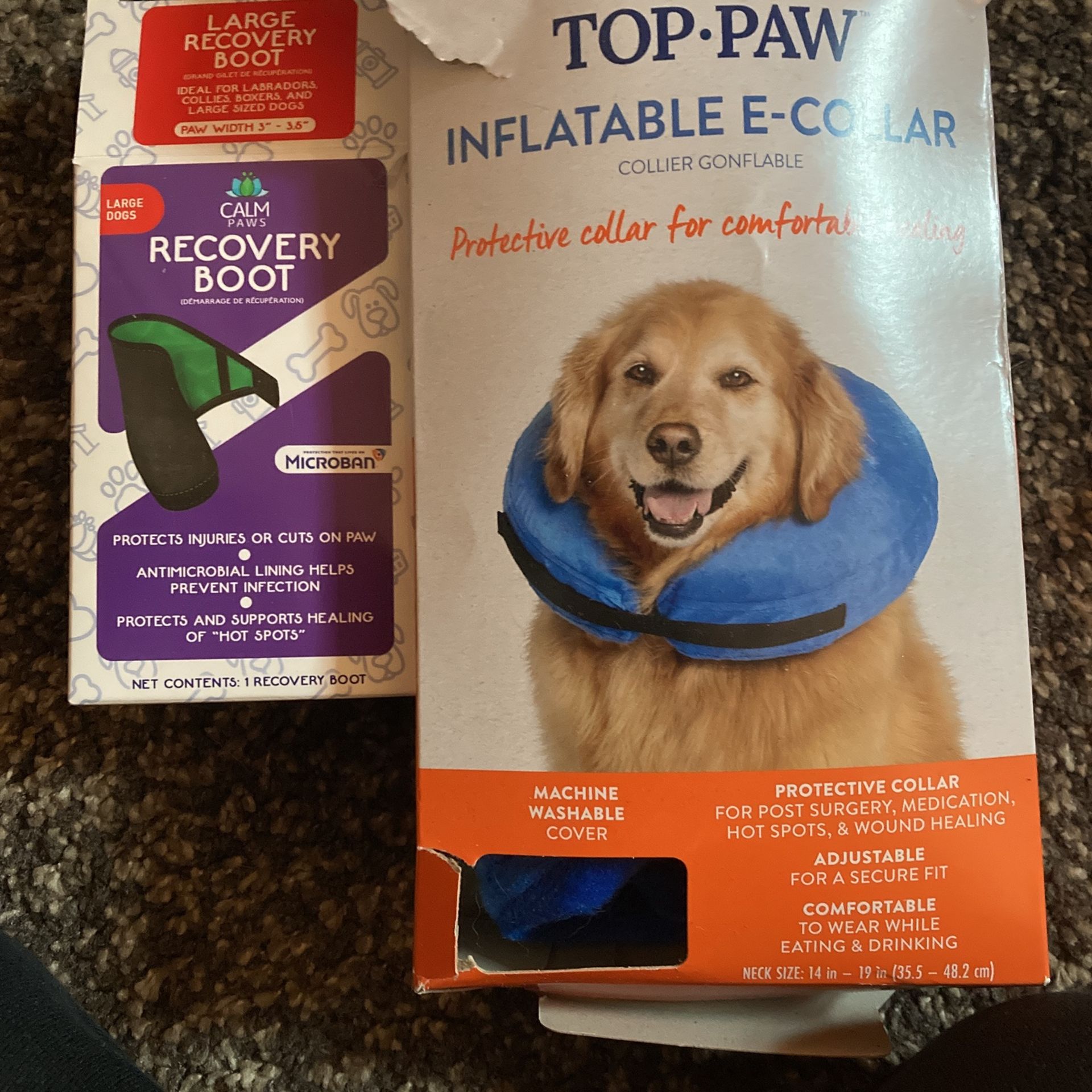 Dog Recovery Boot Large & E-collar