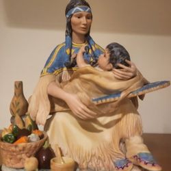12.5"  Vintage Limited Edition Cybis Porcelain Native American Shoshone Sacajawea Sculpture