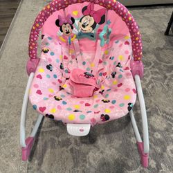 Bright Starts Disney Baby Minnie Mouse Stars & Smiles Infant to Toddler Rocker Bouncer 