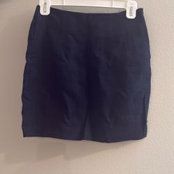 Navy H Line Linen Skirt (from Korea)