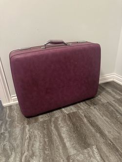 Vintage Purple Hard Shell Tourister Suitcase