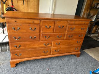 KELLER FURNITURE Chestnut Creek Collection Solid Oak Early American Style 64" Double Dresser