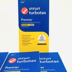 NEW TurboTax Premier 2024 Fed + State Federal E-file TurboTax , Sealed 