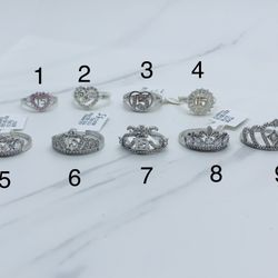❤️ 925 Sterling Silver ring crown sweet 15 Quinceañera    ❤️ Size 5-10  ❤️ Silver birthday ring with white cubic zirconia   New jewelry   ❤️ Anillo de