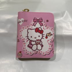 Hello Kitty Print Coins And Card Wallet