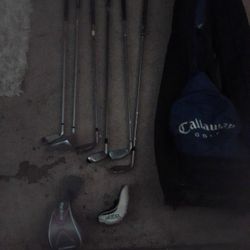Gently Used Callaway Golf Travel Bag And Various Callaway Golf Clubs