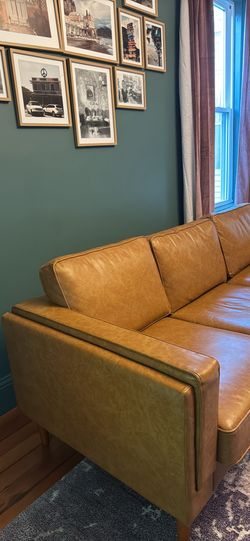Polly & Bark Cognac Leather Couch