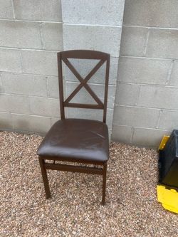 Brown Wood Dining Chair with Padded Seat