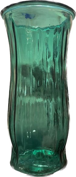 Vintage Teal/Turquoise E. O. Brody Co. Emerald Accordion Style Vase