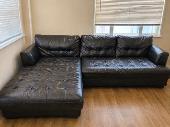 Leather Sectional Couch - 2 Piece
