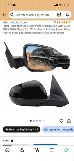 Chevy Trax Right Passenger Side Door Mirror