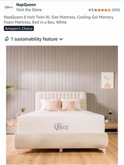 Brand New in Box: NapQueen 8" Twin-XL Cooling Memory Foam Mattress