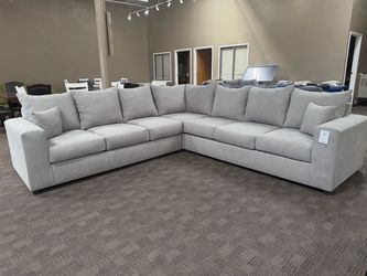 Extra large comfy warm gray sectional