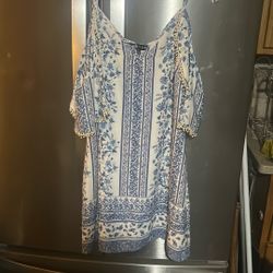 SOCIETY GIRL, medium, blue & white, classy day dress