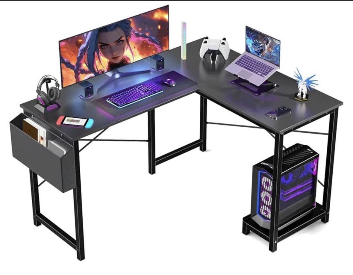Black L Shaped Computer Desk