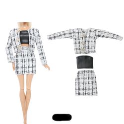 Barbie Black And White Tweed Suit 