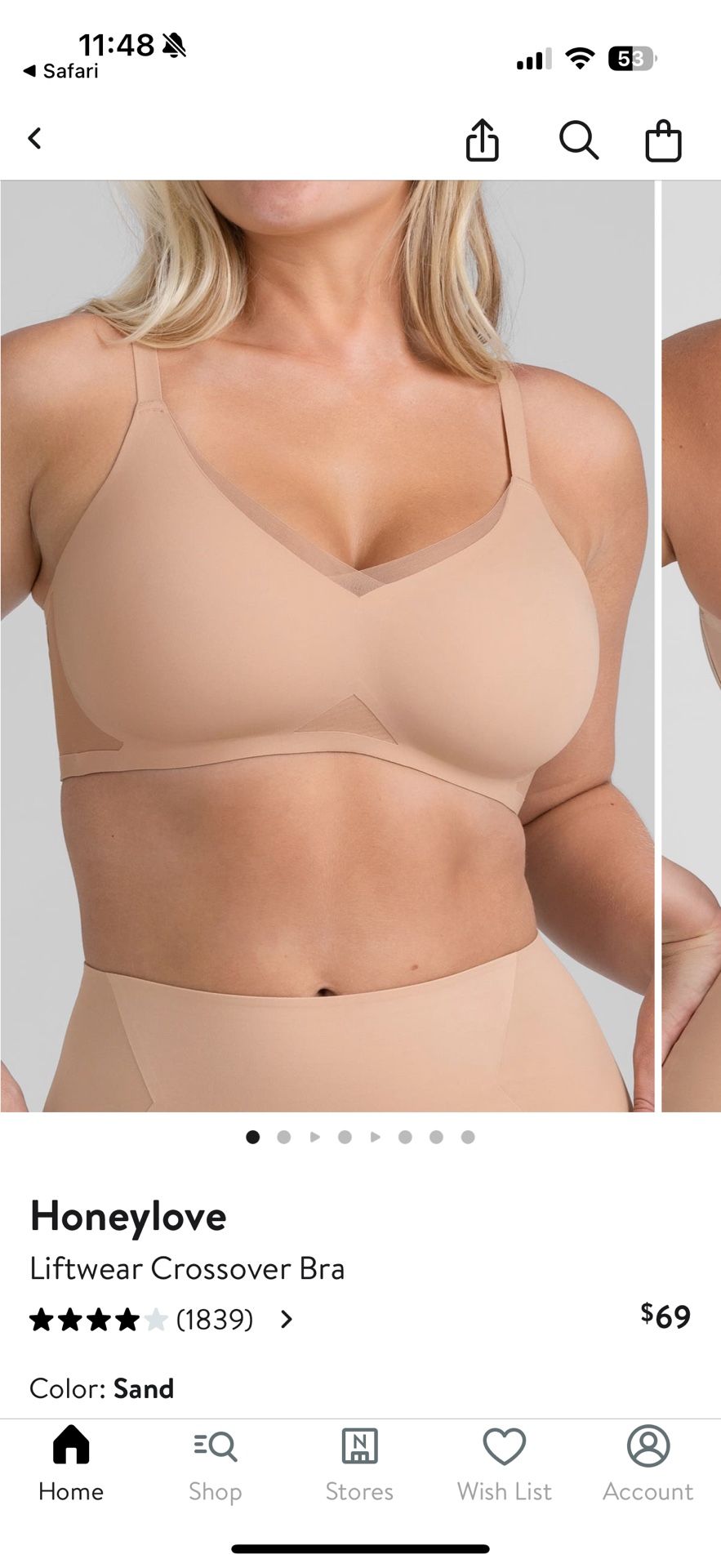 Honeylove Liftwear Crossover Bra XL US bra size of 38D or 38E