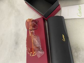 Cartier Rimless Sunglasses Gold Frame