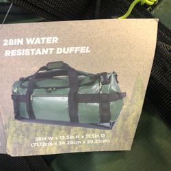 Water resistant duffel bag