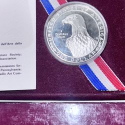 Olympics Liberty, one dollar coin with COA, and inally origin Nice 1983 Angeles