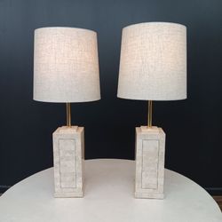 Mid-Century Modern Stone Table Lamps, c.1960’s - Delivery Available