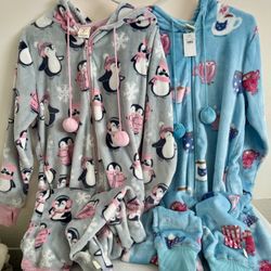 2 Adult Hooded Fleece Pj’s Onesies   by Munki Munki