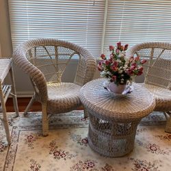 French Style Sun Porch Wicker Furniture Set