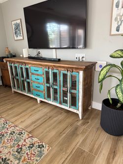Rustic Reclaimed Wood TV Console Sideboard