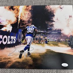 Robert Mathis Signed Autograph 11x14 Photo - JSA Coa Sticker Only - Indianapolis Colts