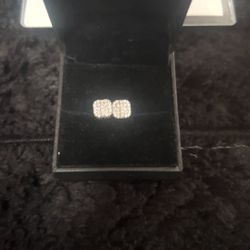 Moissanite S925 Screw Back Cross Earrings