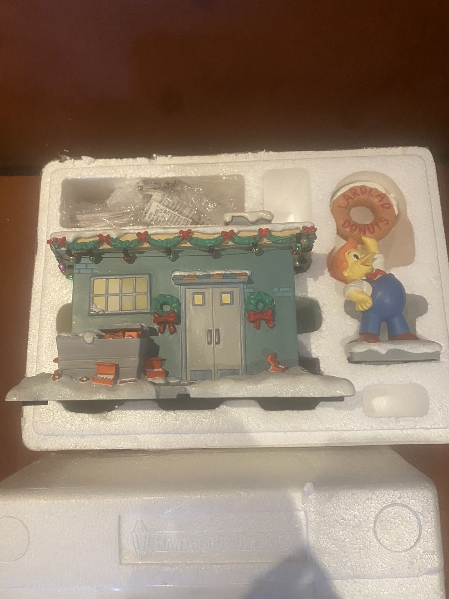 Hawthorne Christmas Village Simpsons Lard Lad Donut Shop