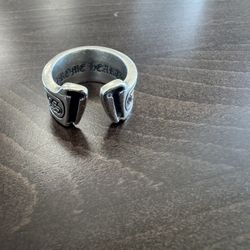 Authentic Chrome Hearts Large Open Scroll Ring .925 Silver 