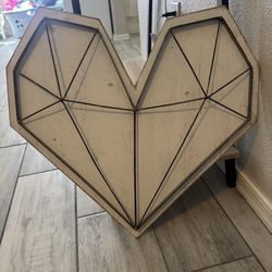 Wooden metal heart wall hanging