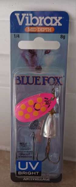 New VIBRAX Blue Fox UV Bright Mid Depth Blade Size 3 Fishing Lure 