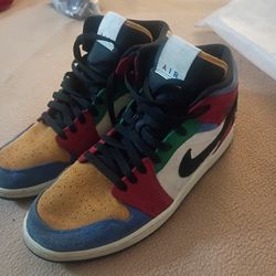 Men's Blue The Great X Air Jordan 1 Mid Fearless
