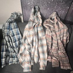 Flannels, Tshirts, Button Shirts -Size Large