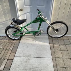 Green Schwinn Stingray Chopper Bike