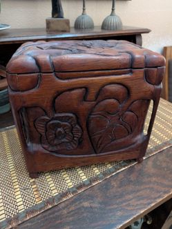 Hand Carved Locked Box Expertly Designed