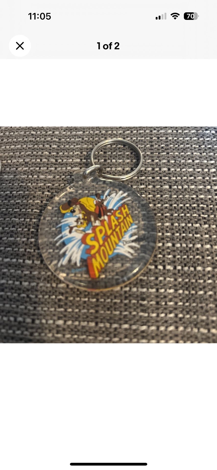 Vintage Disneyland Splash Mountain Keychain Brer Bear Brer Rabbit Brer Fox 90’s