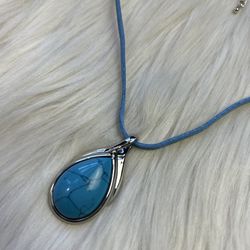  blue tear drop necklace 