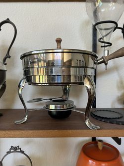 Vintage SS Serving Warmer With Wood Handle