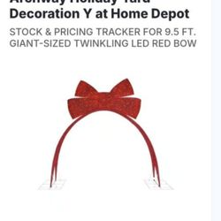 9.5 ft. Icicle Shimmer Giant-Sized Twinkling LED Red Bow Archway Holiday Yard Decor